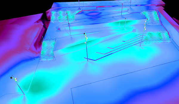 Schréder can provide photometric visualisations to engage all stakeholders in a lighting project