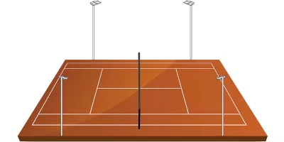 How to light tennis courts with masts before the baseline